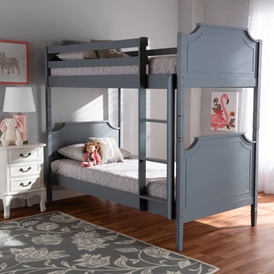 Twin Mariana Wood Bunk Bed Gray - Baxton Studio 4 Twin Mariana Wood Bunk Bed Gray - Baxton Studio - Image 4