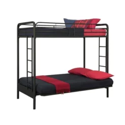 Twin Over Futon Leonora Metal Bunk Bed - Room & Joy -Kids’ Furniture Store GUEST 853cccad 8aaa 43a9 9bbd 04247822eb46