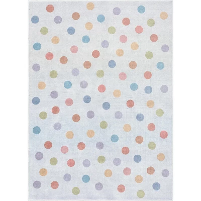 Well Woven Rainbow Polka Dots Apollo Kids Collection Multi Color Area Rug 2 Well Woven Rainbow Polka Dots Apollo Kids Collection Multi Color Area Rug - Image 2