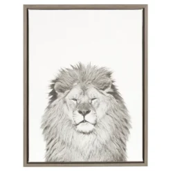 24" X 18" Lion Framed Canvas Art - Uniek -Kids’ Furniture Store GUEST 858ca999 a15d 4542 b95a 088fb0ebe989