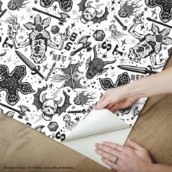 Stranger Things Hellfire Club Peel And Stick Wallpaper Red - RoomMates -Kids’ Furniture Store GUEST 861d6016 1527 4163 bc3c 571d034326b3