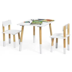 Costway Kids Wooden Table & 2 Chairs Set Children Activity Table Set -Kids’ Furniture Store GUEST 870d51b7 341f 4f39 b189 fc6ee4b68087