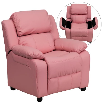 Emma And Oliver Deluxe Padded Contemporary Kids Recliner With Storage Arms 20 Emma And Oliver Deluxe Padded Contemporary Kids Recliner With Storage Arms - Image 20