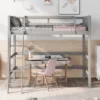 Twin Size Wood Loft Bed With Ladder-ModernLuxe