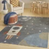 Nourison Kids Washable Space Rocketship Indoor Rug
