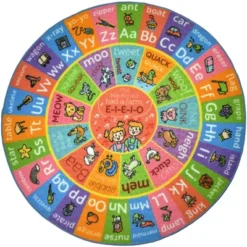 KC CUBS Boy & Girl Kids ABC Alphabet Round Rug Carpet -Kids’ Furniture Store GUEST 87bda29a 1e49 4434 a816 4ae8d29d4cb2