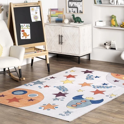 NuLOOM Leonie Outer Space Machine Washable Kids Area Rug 1 NuLOOM Leonie Outer Space Machine Washable Kids Area Rug