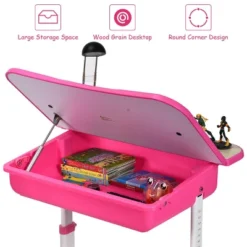 Costway Adjustable Children Study Desk Chair Set W/Winged Backrest Pink 11 Costway Adjustable Children Study Desk Chair Set W/Winged Backrest Pink -Kids’ Furniture Store GUEST 88c8b3d2 c5c1 4427 9ae1 f17aa08aa3d4