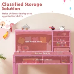 Costway Kids Desk And Chair Set Study Writing Workstation With Hutch & Bulletin Board -Kids’ Furniture Store GUEST 89cd13af e9f5 47fa 861f d48c2b8eee8d