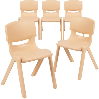 Emma And Oliver 5 Pack Plastic Stackable School Chair With 13.25" Seat Height 12 Emma And Oliver 5 Pack Plastic Stackable School Chair With 13.25" Seat Height - Image 12