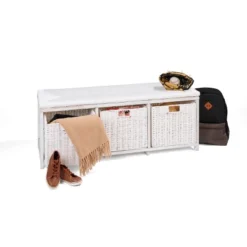 Badger Basket Kid's Storage Bench With Woven Top And Baskets White -Kids’ Furniture Store GUEST 8ad5d13e 2ba1 494b a0b5 2b5b30d67d57