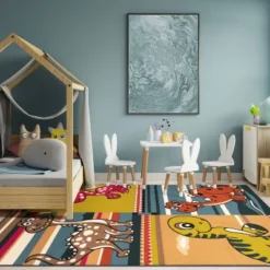 Dinoventure Dinosaurs Non-Slip Kids Playroom Decor Washable Indoor Area Rug By Blue Nile Mills -Kids’ Furniture Store GUEST 8b102158 3edc 466e ad43 9a1591fab752