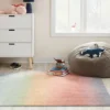 4'x5'6" Ombre Neon Rainbow Tufted Kids' Rug - Pillowfort™