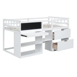 Twin Size Low Loft Bed With Rolling Desk, Shelves And Drawers - ModernLuxe -Kids’ Furniture Store GUEST 8bc7e9c0 361f 483e a665 4bb0af83fa95