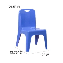 Flash Furniture 2 Pack Blue Plastic Stackable School Chair With Carrying Handle And 11" Seat Height -Kids’ Furniture Store GUEST 8c525863 317e 4838 87e9 8c5851710ae2