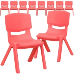 Emma And Oliver 10 Pack Plastic Stackable School Chair With 10.5" Seat Height -Kids’ Furniture Store GUEST 8d0c4532 ede0 43bc a65c bd940a395229