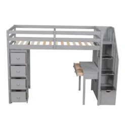 Twin Size Wooden Loft Bed With Storage Drawers, Desk And Shelves - ModernLuxe -Kids’ Furniture Store GUEST 8e4f139d 701b 4e87 912a c187364eadff