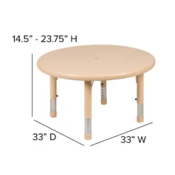 Flash Furniture 33" Round Plastic Height Adjustable Activity Table -Kids’ Furniture Store GUEST 8e98eecf 5413 4c84 ba5d 6930654e011f