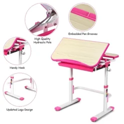 Costway Children Desk Chair Set Adjustable Study Table Drawer Winged Backrest Chair -Kids’ Furniture Store GUEST 8f7f6fa8 42f6 46ee a0e4 165d9a037784