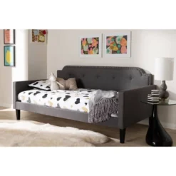 Twin Packer Fabric Upholstered Sofa Daybed Gray - Baxton Studio -Kids’ Furniture Store GUEST 8fd8d878 c33d 4986 a508 b041de2f3ecb
