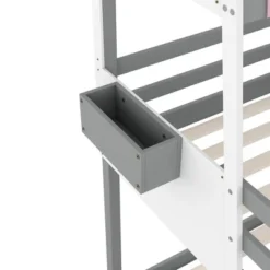 Twin Over Twin Car-Shaped Bunk Bed With Wheels, Drawers And Shelves, Gray - ModernLuxe 19 Twin Over Twin Car-Shaped Bunk Bed With Wheels, Drawers And Shelves, Gray - ModernLuxe -Kids’ Furniture Store GUEST 90b12642 0ee3 42c1 9360 d44c31bd6c0a