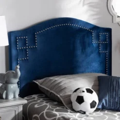 Twin Aubrey Velvet Headboard Blue - Baxton Studio 6 Twin Aubrey Velvet Headboard Blue - Baxton Studio -Kids’ Furniture Store GUEST 90f51a28 dda2 4c01 8e9b 427a28b60be9