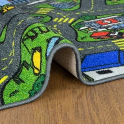 Jungtier Boy & Girl Kids Retro City Road Car Vehicle Traffic Educational Learning & Game Play Nursery Bedroom Classroom Rug Carpet, 2' 7" X 5' 0" -Kids’ Furniture Store GUEST 91a52141 2601 4ee6 9bfd 3fbeb7091e9d