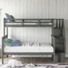 Twin-Over-Full Bunk Bed With Storage Stairs And Guard Rail - ModernLuxe