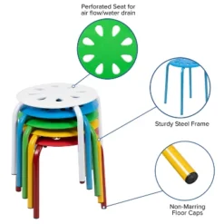 Flash Furniture Plastic Nesting Stack Stools, 11.5"Height (5 Pack) -Kids’ Furniture Store GUEST 940457e7 d79d 44da 95a3 a7ca714b8c6c