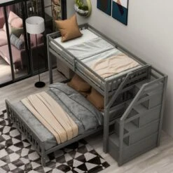 Twin Over Full Loft Bed With Staircase - ModernLuxe -Kids’ Furniture Store GUEST 94fd4ed4 b547 4e80 afa7 d5979a48b72a