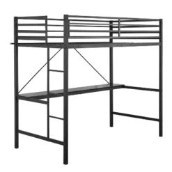 Emma And Oliver Metal Loft Bed Frame With Desk, Protective Guard Rails And Ladder For Kids, Teens And Adults -Kids’ Furniture Store GUEST 965c09ea 1746 4187 911d 293a14330a48 1