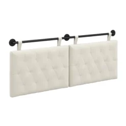 Full/Queen Remi Diamond Button Tufted Headboard Cloud White - Nathan James