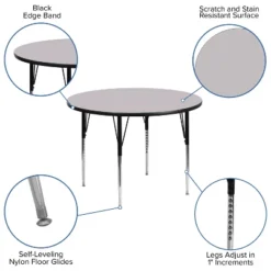 Emma And Oliver 48" Round Laminate Adjustable Activity Table -Kids’ Furniture Store GUEST 99d03a77 10e7 488a 8e59 e0f0d8cc77f6