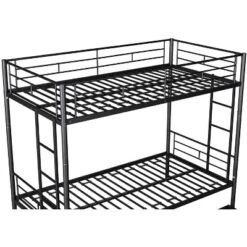 Twin Over Twin Metal Bunk Bed With Trundle Bed And Ladders-ModernLuxe 24 Twin Over Twin Metal Bunk Bed With Trundle Bed And Ladders-ModernLuxe -Kids’ Furniture Store GUEST 99e44352 74d6 454f 9de9 8d51d0e71642