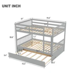 Full Over Full Bunk Bed With Trundle Bed And Ladder-ModernLuxe 7 Full Over Full Bunk Bed With Trundle Bed And Ladder-ModernLuxe -Kids’ Furniture Store GUEST 99f2ed18 e194 41ae 8ca1 2ab5687f2660