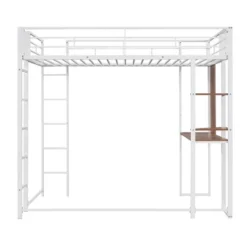 Twin Metal Loft Bed With 2 Shelves And Desk - ModernLuxe -Kids’ Furniture Store GUEST 9b22ef5c 5b3d 47db 9771 02ea3304f296