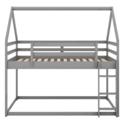 Twin Over Twin House Shaped Bunk Bed With Ladder And Guardrail-ModernLuxe 17 Twin Over Twin House Shaped Bunk Bed With Ladder And Guardrail-ModernLuxe -Kids’ Furniture Store GUEST 9dfe6d0c ea0c 444a 9836 ef5034dd22e2