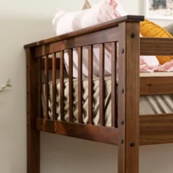 Twin Over Twin Transitional Cottage Solid Pine Bunk Bed Walnut - Saracina Home -Kids’ Furniture Store GUEST 9e6f1555 d064 4b28 afc0 d09b87b37a3e