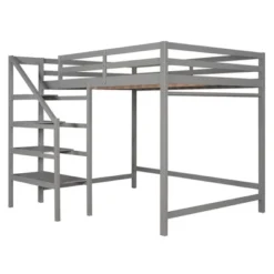 Full Size Loft Bed With Staircase And Safety Guardrails Gray/White-ModernLuxe -Kids’ Furniture Store GUEST 9ebed37e 5216 4707 9a5b 7ae0442ff844