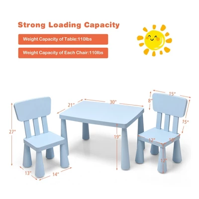 Costway Kids Table & 2 Chairs Set Toddler Activity Play Dining Study Desk Baby Gift 3 Costway Kids Table & 2 Chairs Set Toddler Activity Play Dining Study Desk Baby Gift - Image 3