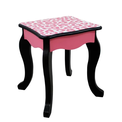 Fashion Leopard Prints Gisele Play Wooden Vanity Set Pink / Black - Teamson Kids 6 Fashion Leopard Prints Gisele Play Wooden Vanity Set Pink / Black - Teamson Kids - Image 6
