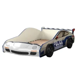 Twin Quessa Police Car Bed With Led Headlight Chair Black/White - HOMES: Inside + Out -Kids’ Furniture Store GUEST a2da96a4 0c4f 40d8 97f1 e14b1f3e9ac2
