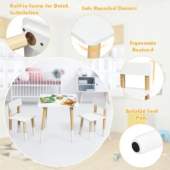 Costway Kids Wooden Table & 2 Chairs Set Children Activity Table Set -Kids’ Furniture Store GUEST a37d7991 03c4 4fa4 bd00 aa142f4e54cb