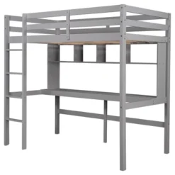 Twin Size Loft Bed With Desk, Shelves, And Ladder-ModernLuxe 12 Twin Size Loft Bed With Desk, Shelves, And Ladder-ModernLuxe -Kids’ Furniture Store GUEST a3f09262 0462 4e16 aa53 3f98db054b0e