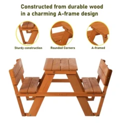 Gardenised Wooden Kids Picnic Table Bench With Backrest, Outdoor Children's Backyard Table, Crafting, Dining, And Playtime Patio Table 11 Gardenised Wooden Kids Picnic Table Bench With Backrest, Outdoor Children's Backyard Table, Crafting, Dining, And Playtime Patio Table -Kids’ Furniture Store GUEST a49c135f a6cc 481e 83db c4076d456c25