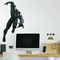 Roommates Black Panther Peel And Stick Giant Wall Decal
