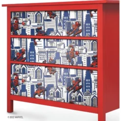 Spider-Man Cityscape Peel And Stick Wallpaper Red/Blue/Gray - RoomMates -Kids’ Furniture Store GUEST a54cb51a 23ad 4bbf 886b d18d2d1323f7