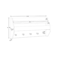 Kids' Catch-All Wall Shelf With Bookrack And Hooks White - RiverRidge Home -Kids’ Furniture Store GUEST a6500deb 9f7d 4c0c b856 24396c947ae7