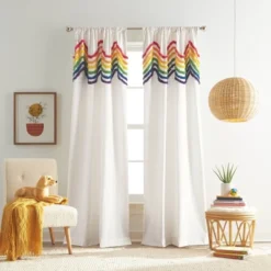 2pk Rainbow Tufted Striped Poletop Curtains - Dream Factory -Kids’ Furniture Store GUEST a6d3aedc 21f5 4134 8d4d af59d808ce53