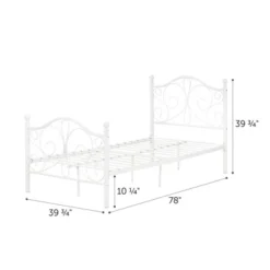 Twin Country Poetry Complete Metal Platform Bed White - South Shore -Kids’ Furniture Store GUEST a73cd055 f294 45e4 affd d6cdb5327ec9